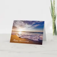 Anniversary card with Beautiful Beach Shoreline