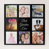 Grandmother best grandma black photo collage jigsaw puzzle