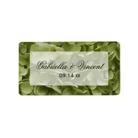 Green Annabelle Hydrangea Floral Wedding Favor Tag