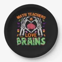 Math Brain Heart Skeleton Hand Zombie Halloween Paper Plates