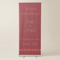 Crimson & Evergreen Christmas Wedding Retractable Banner