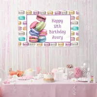 Pastel Macaron Cookie Themed Birthday Party Banner