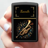 Gold and Blue Trumpet for Music Lovers Zippo Lighter