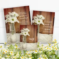 White Daisies in Milk Bottle Barn Wedding Stationery Collection