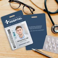 Hospital ID Badge with Photo & Barcode