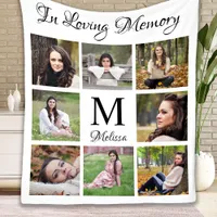 Personalized In Loving Memory Photo Collage Fleece Blanket