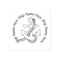 Rubber Stamp - Ship Anchor with Text