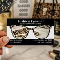 Bold Black Border Leopard Eyeglass Frames Clear Business Cards