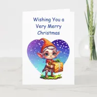 Wishing You a Very Merry Christmas | Cute Elf Card