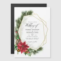 Watercolor Floral Christmas Geometric Wedding Magn Magnetic Invitation