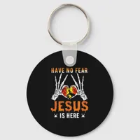 Jesus Is Heart Skeleton Hand Minimal Design Keychain