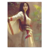 Chinese Wuxia Fighter Warrior Woman Fantasy Art Tissue Paper