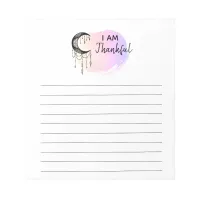 *~* Ombre Moon Boho Gratitude List  I AM THANKFUL Notepad