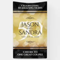 Elegant 50th Golden Wedding Anniversary Banner