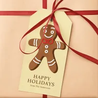 Gingerbread Man Yellow Christmas Gift Tags