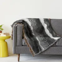 Black and White Abstract Modern Illusion Art   Throw Blanket