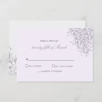 Purple Vintage Floral Spring Wedding Invitation