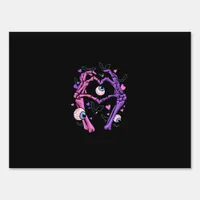 Heart Skeleton Hands Halloween Pastel Goth Eyeball Sign