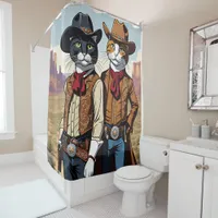 Cat Cowboys Shower Curtain