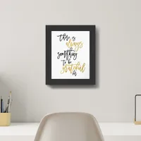 Grateful Motivational Quote Black/gold Framed Art