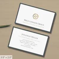 Stylish Gold Logo Border Business Card