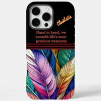 Vibrant Watercolor Feathers in an Artistic Display iPhone 16 Pro Max Case