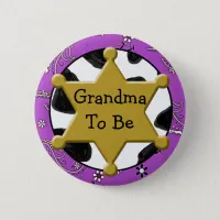 Grandma to Be Blue Bandana Baby Shower Button