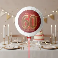 Luxury Ruby Red and Gold Gemstone 60 Birthday Balloon