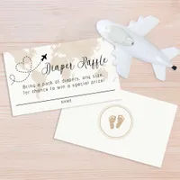 Travel Adventure Baby Shower Diaper Raffle Card