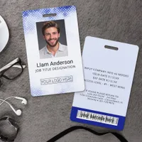 Vertical Blue Gradient Employee ID Badge