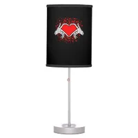 Funny Skeleton Hand Heart Valentines Day Playful Table Lamp