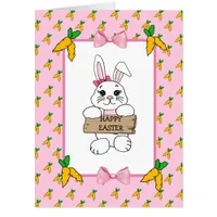 Large  Personalized Easter Card with Coloring Page