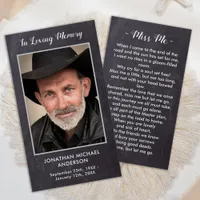 Rustic Funeral Photo Sympathy Memorial Prayer Card