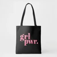 Modern Girl Power Feminist Pink Pattern Tote Bag