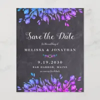 Eucalyptus Foliage Slate QR Code Save The Date Inv