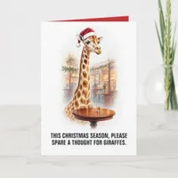 Funny Giraffe Drinking Joke Christmas Card