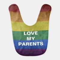 LGBT Rainbow Pride Flag Retro Style Baby Bib