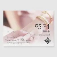 Elegant Simple Script Photo Wedding Save The Date Magnetic Invitation