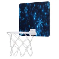 Deep Blue & Bright Snowflakes Mini Basketball Hoop