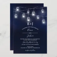 starry sky mason jars wedding invitations