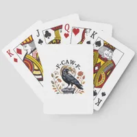F-Caw-F Raven Moon Gothic Halloween Crow Bird Love Poker Cards