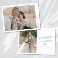 Romantic Calligraphy Script Multiple Photo Wedding Thank You Card