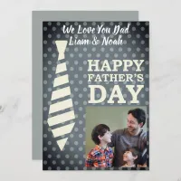 Instagram Photo Necktie Gray Dots Fathers Day Card