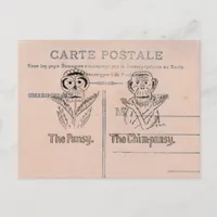 Pansy and Chimp Humor Postcard