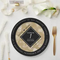Elegant 1st Paper Wedding Anniversary Celebration Paper Plates