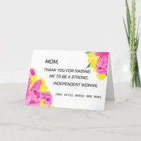 Watercolor Tulips Strong Woman Mother's Day  Thank You Card