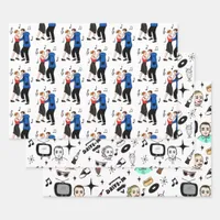 Nostalgic Retro 1950's Style  Wrapping Paper Sheets