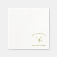 "Tini Bit Longer" Dirty Martini Olive Bachelorette Napkins