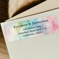 Colorful Watercolor Dusty Black Name and Address Label