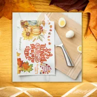 Thanksgiving Friendsgiving Autumn on white | Kitchen Towel